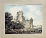 Famous James Paintings - Kirkstall Abbey, Yorkshire, from the South-East (after James Moore)
